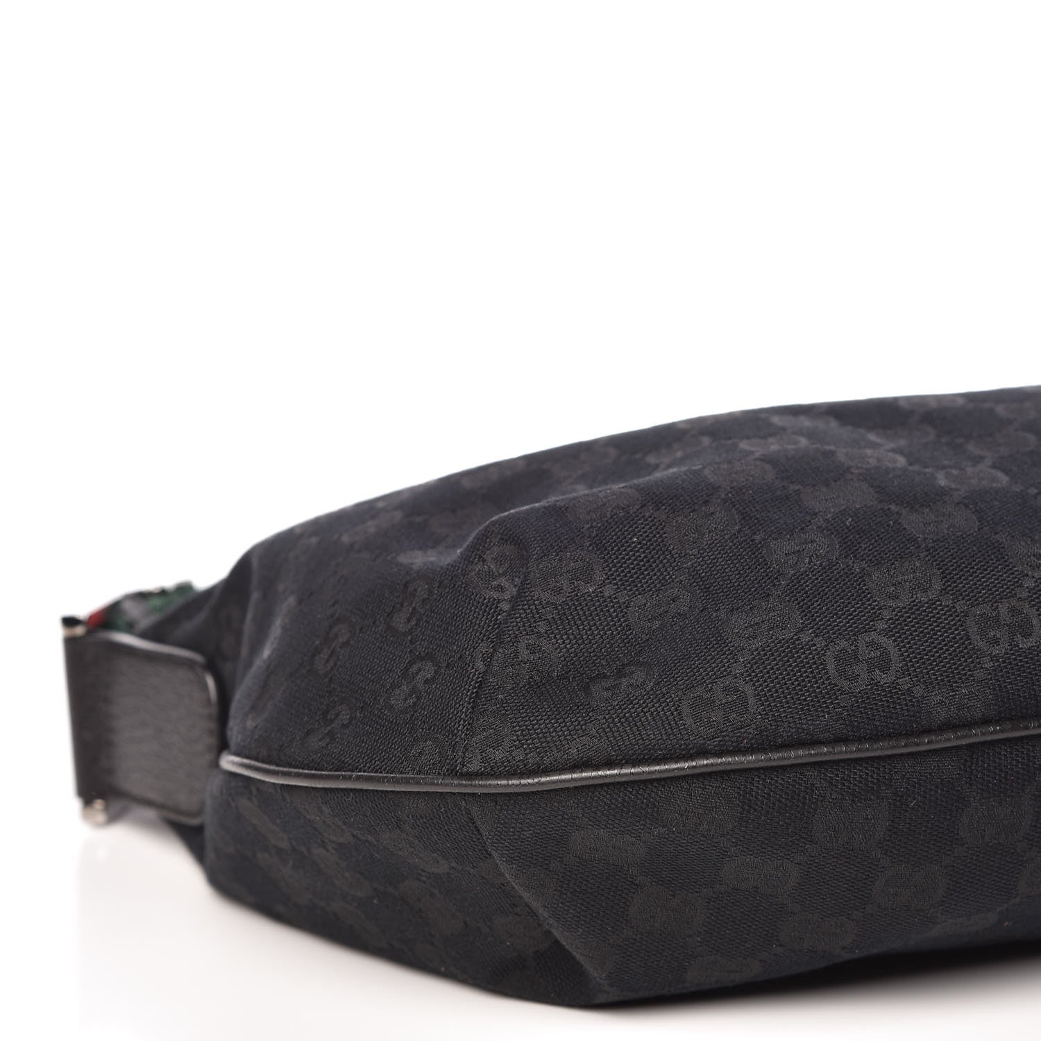 Gucci Monogram Web Medium Half Moon Hobo Black 8 of 9