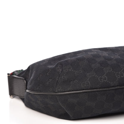 Gucci Monogram Web Medium Half Moon Hobo Black 8 of 9