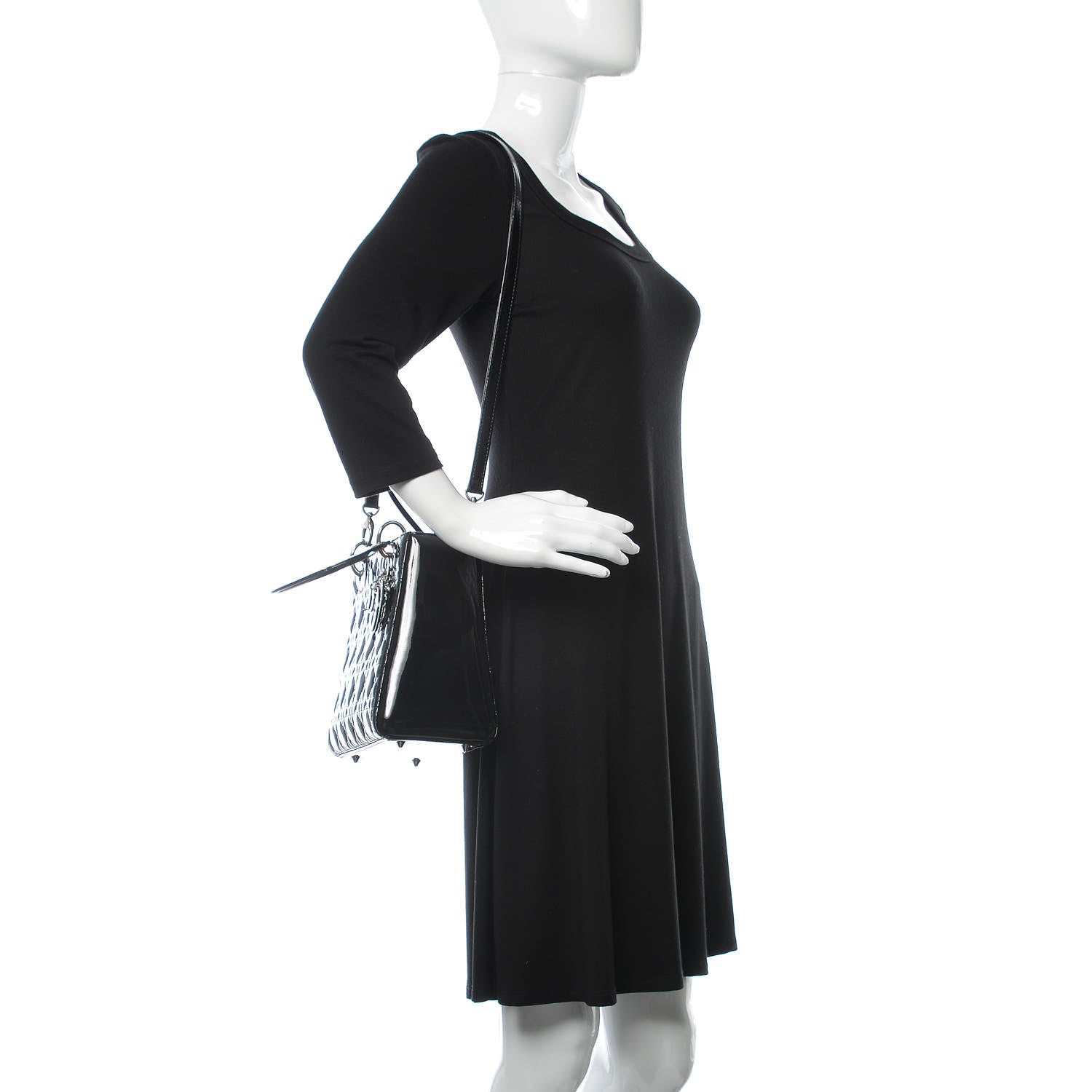 Christian Dior Patent Cannage Medium Lady Dior Black 2 of 12