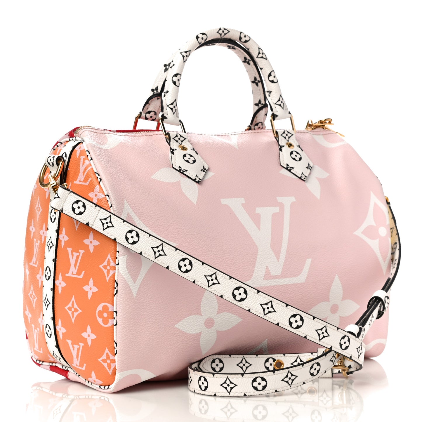 Monogram Giant Speedy Bandouliere 30 Rouge