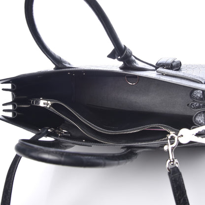 Saint Laurent Calfskin Crocodile Embossed Small Sac de Jour Black 5 of 7