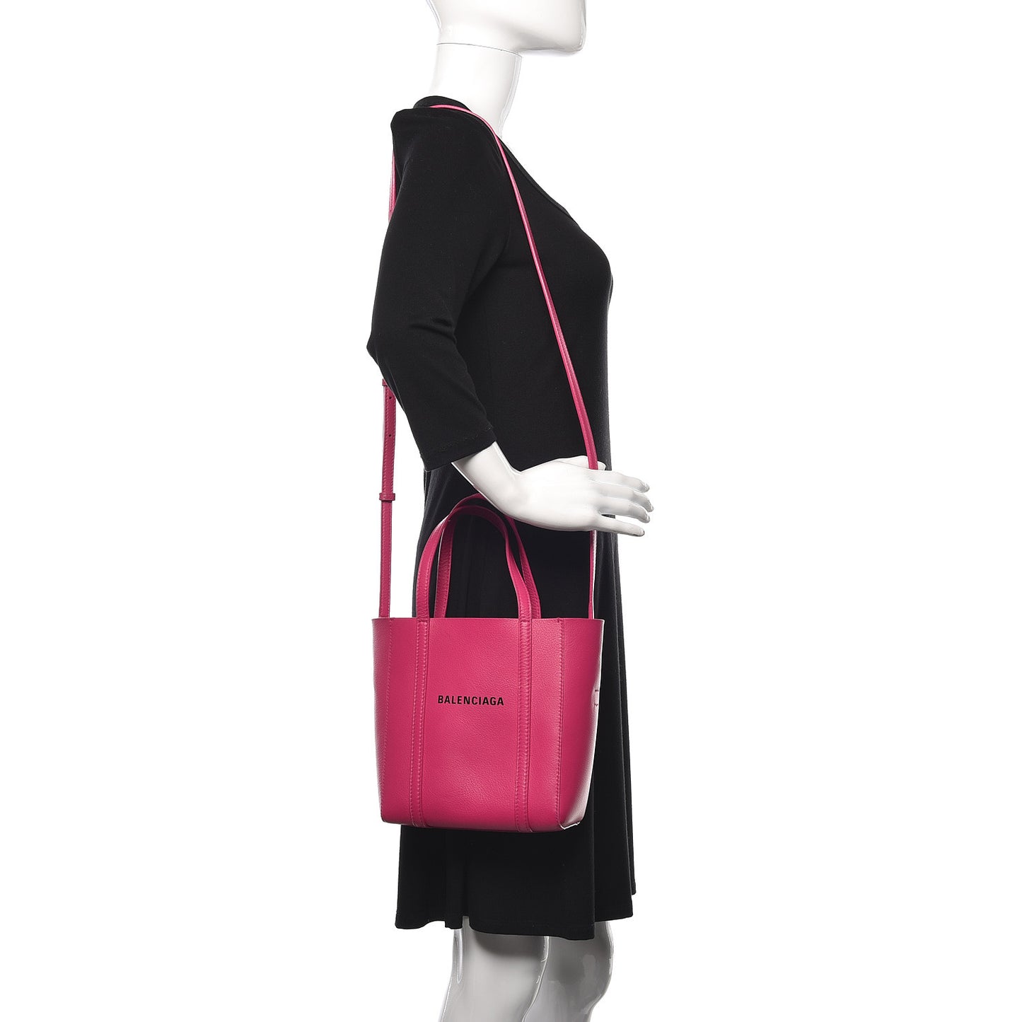 Calfskin XXS Everyday Tote Rose Magenta Black