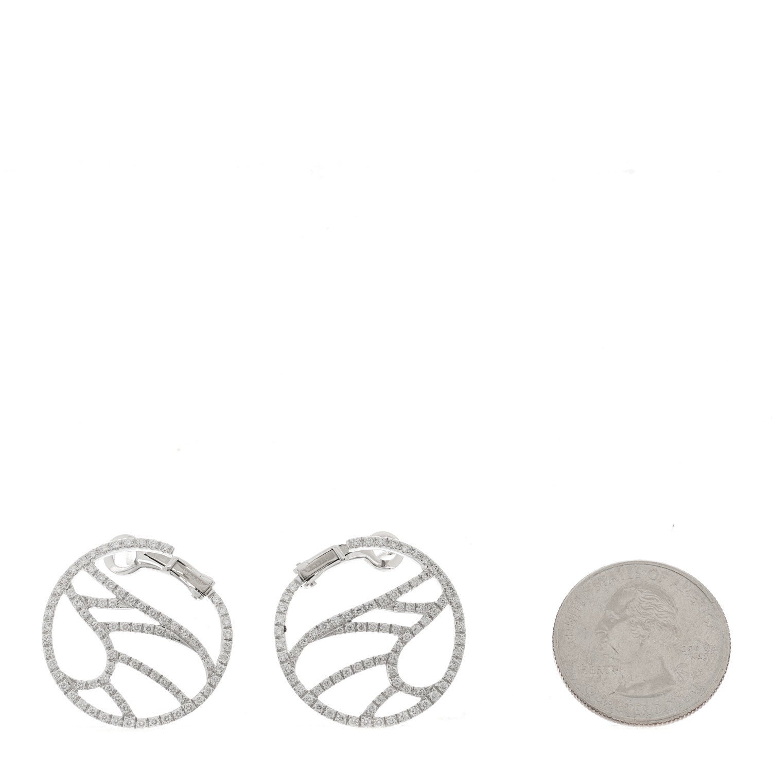 Damiani 18K White Gold Diamond Battito D’ali Earrings 2 of 5