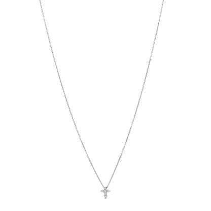 Roberto Coin 18K White Gold Diamond Tiny Treasures Baby Cross Pendant Necklace 1 of 3