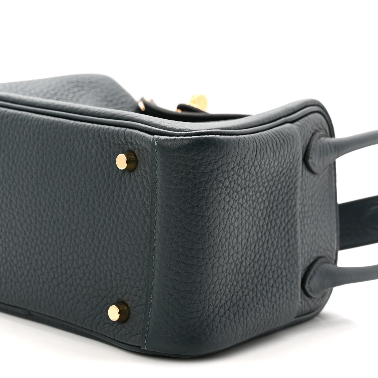 Hermes Taurillon Clemence Mini Lindy 20 Vert Cypress 10 of 11