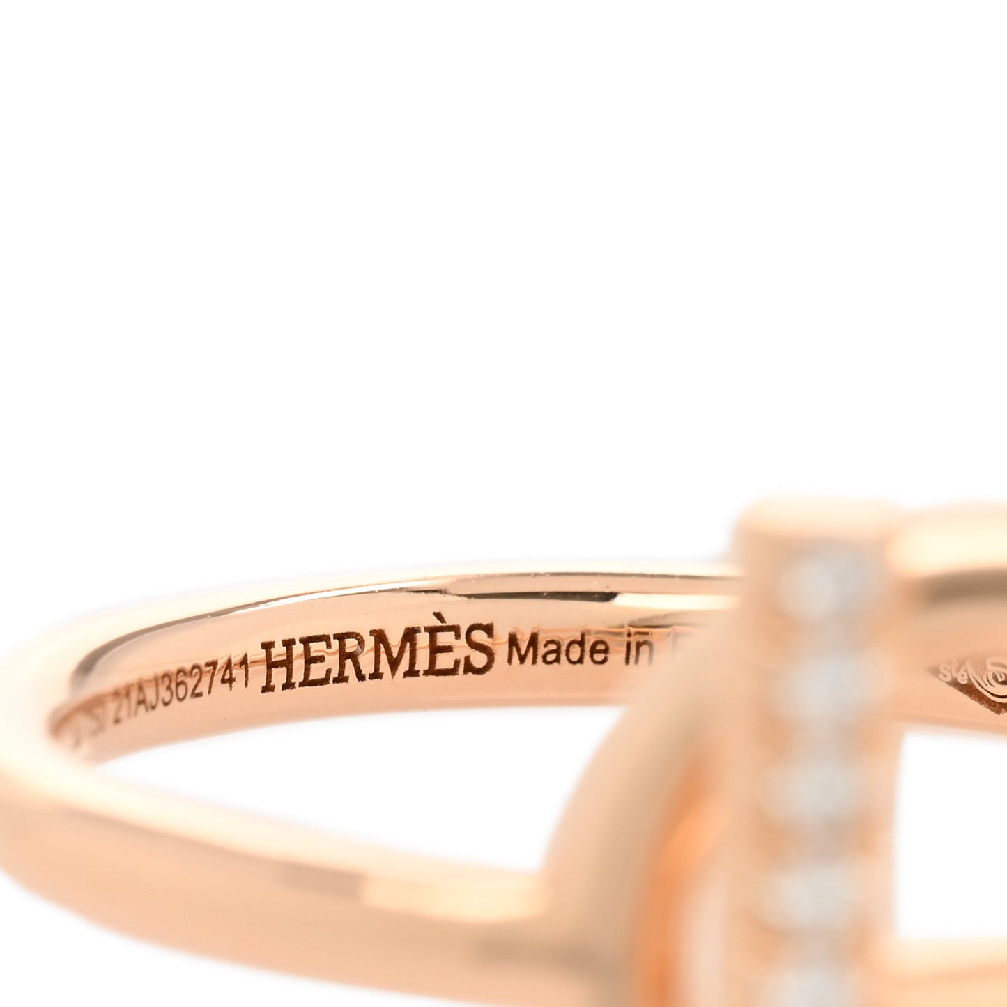 18K Rose Gold Diamond PM Echappee Ring 54 6.75