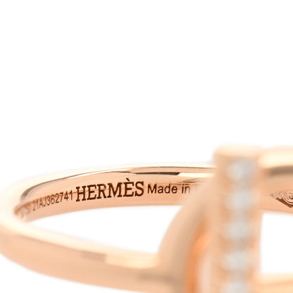 Hermes 18K Rose Gold Diamond PM Echappee Ring 54 6.75 3 of 5