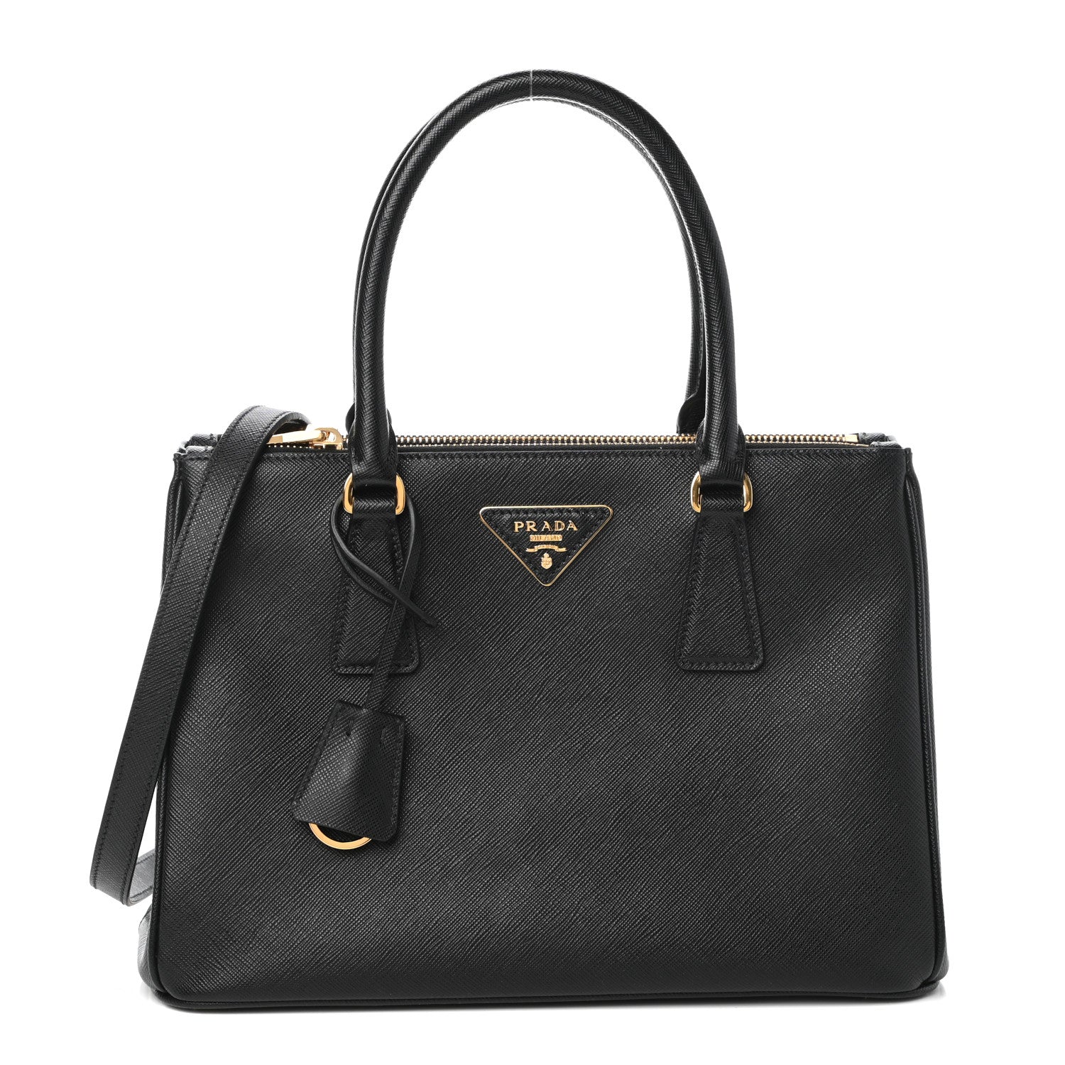 Prada Saffiano Small Galleria Double Zip Tote Black 1 of 25