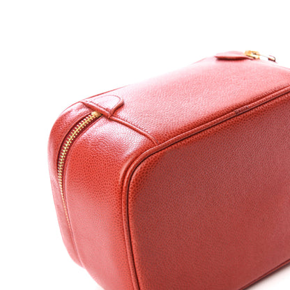 Chanel Caviar Vanity Cosmetic Case Red 7 of 12