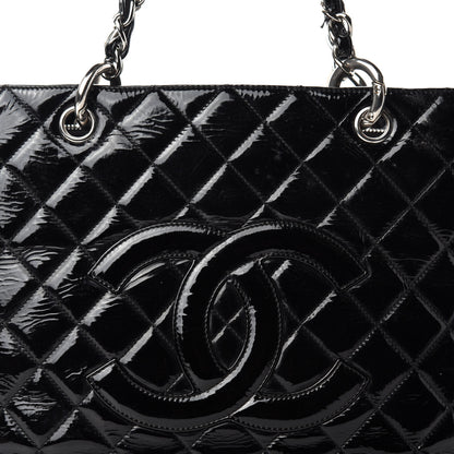 Chanel Patent Quilted Grand Shopping Tote GST Black 16 of 16