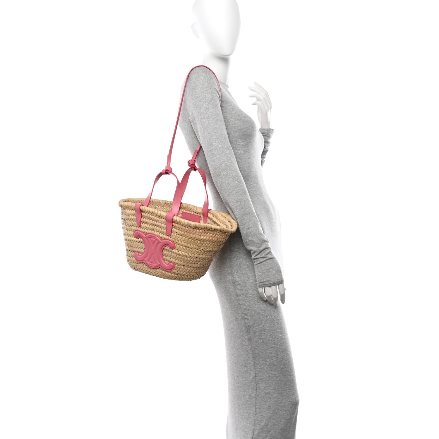Celine Raffia Calfskin Triomphe Teen Panier Lipstick 2 of 9