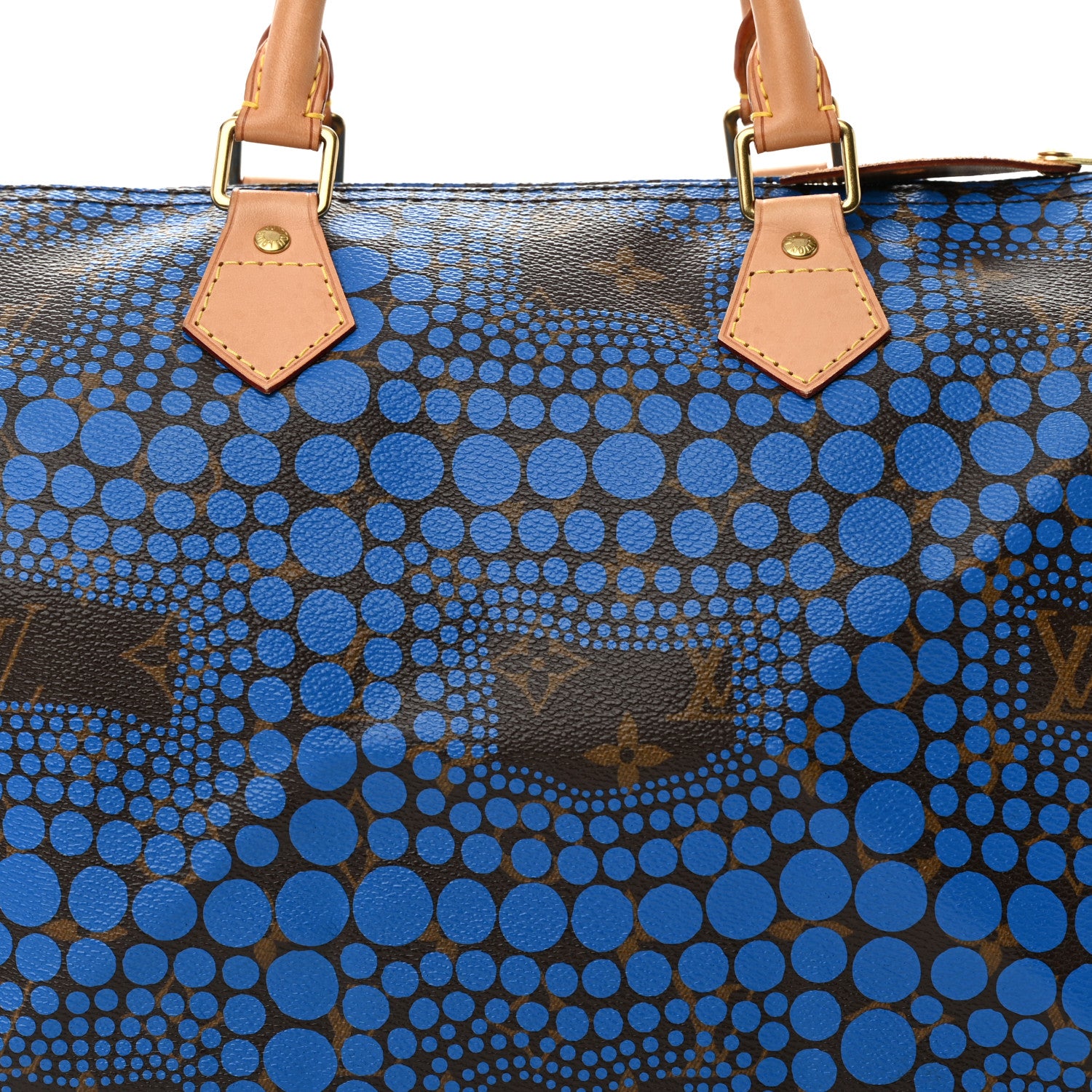 Louis Vuitton Monogram Kusama Town Speedy 30 Blue 8 of 15