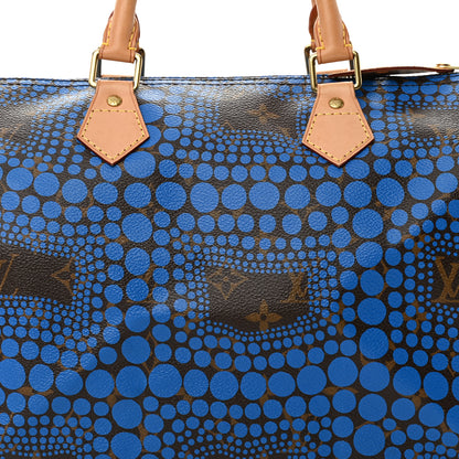 Louis Vuitton Monogram Kusama Town Speedy 30 Blue 8 of 15