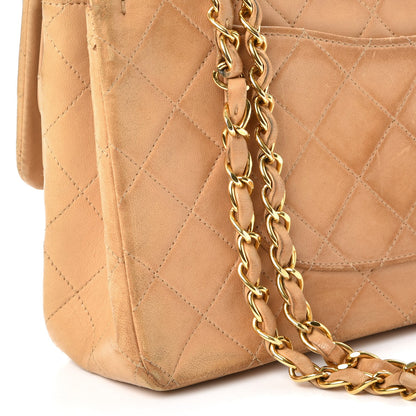 Chanel Lambskin Quilted Medium Double Flap Beige 17 of 20
