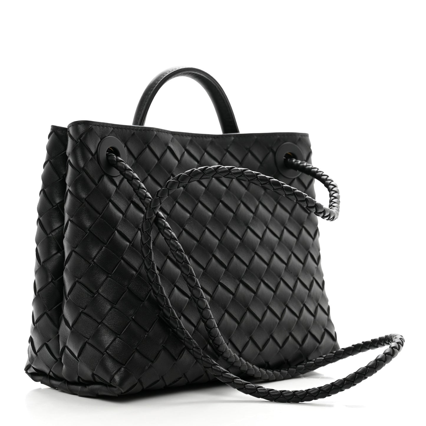Nappa Intrecciato Small Andiamo Shoulder Bag Black