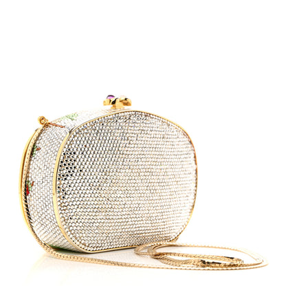 Judith Leiber JUDITH LEIBER Crystal Flower Minaudiere Clutch Gold 4 of 8