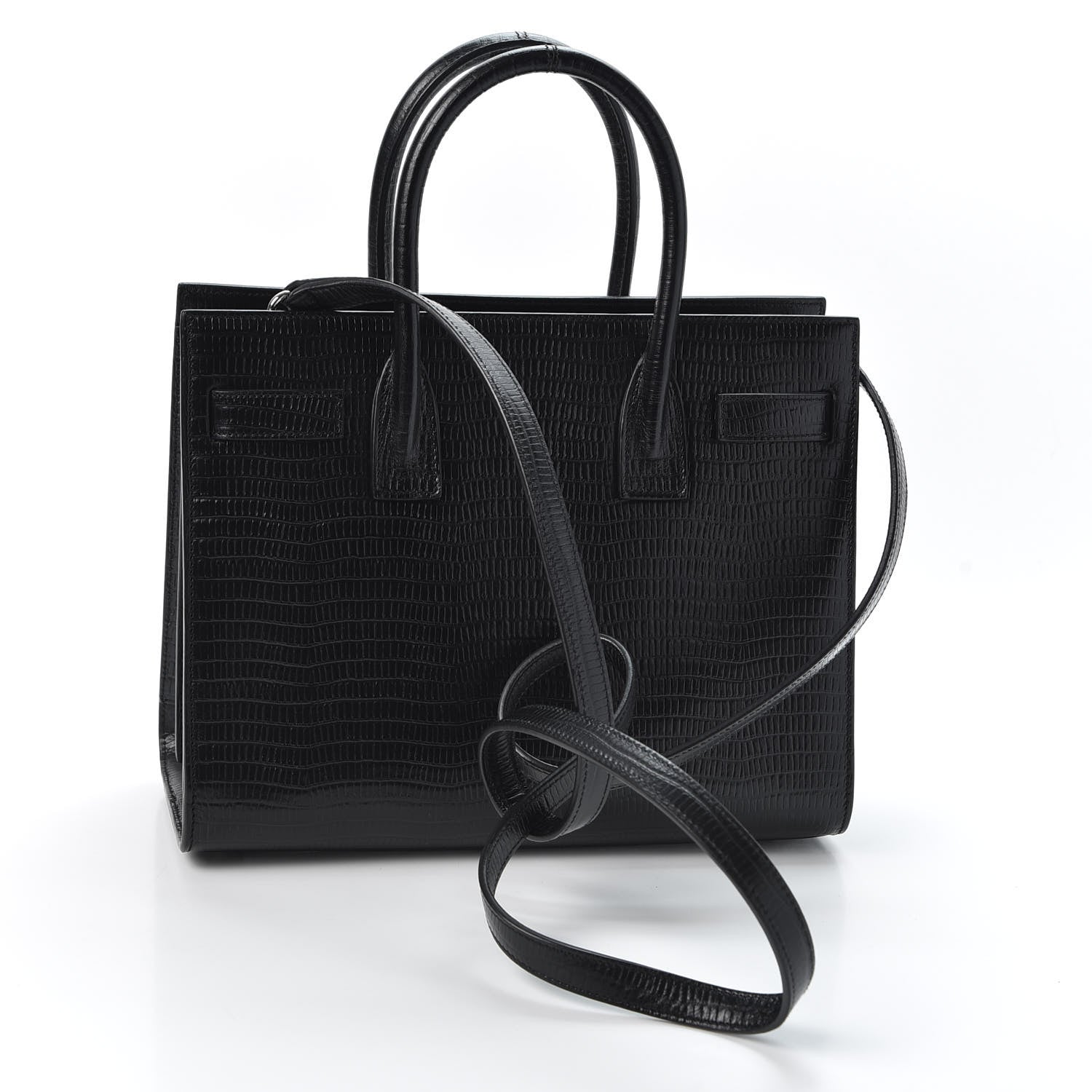 Saint Laurent Lizard Embossed Calfskin Baby Sac De Jour Black 2 of 8