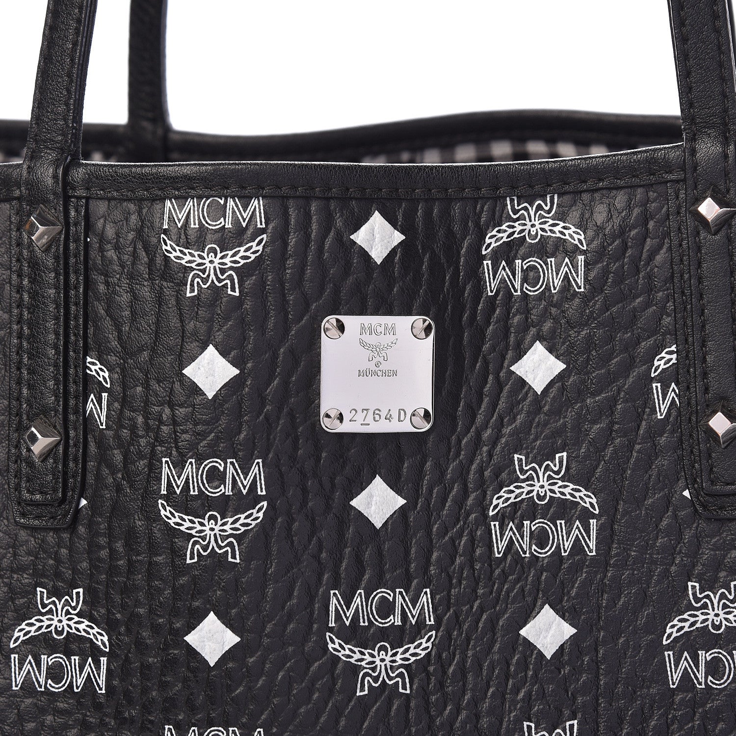 MCM Visetos Medium Reversible Shopper Tote Black 13 of 22