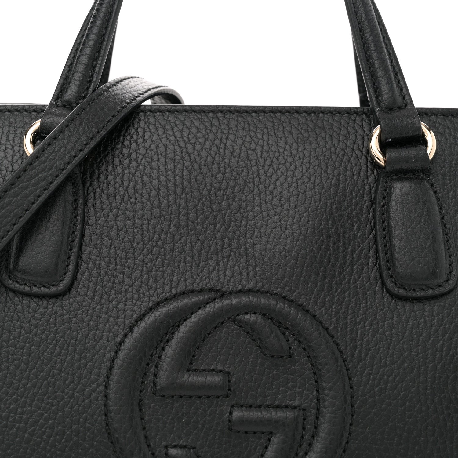 Gucci Pebbled Calfskin Medium Soho Top Handle Satchel Black 8 of 12