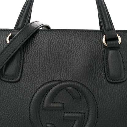 Gucci Pebbled Calfskin Medium Soho Top Handle Satchel Black 8 of 12