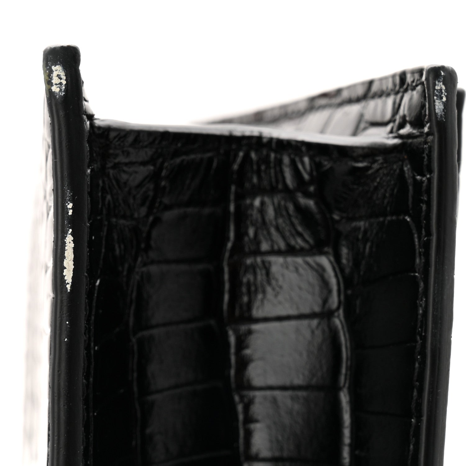 Alexander McQueen Calfskin Crocodile Embossed Skull Medium Shoulder Bag Black 10 of 10