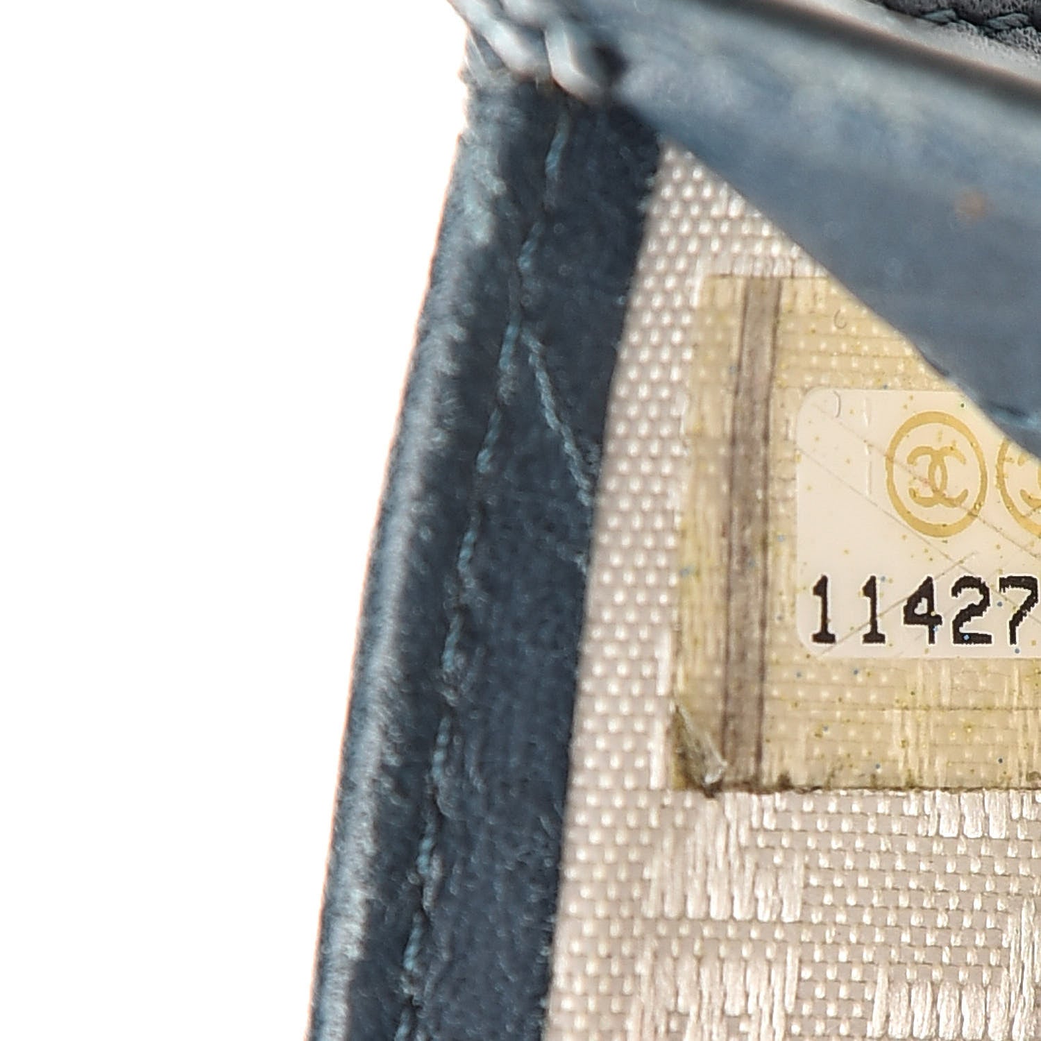 Chanel Aged Calfskin Cambon Compact Wallet Blue 9 of 17