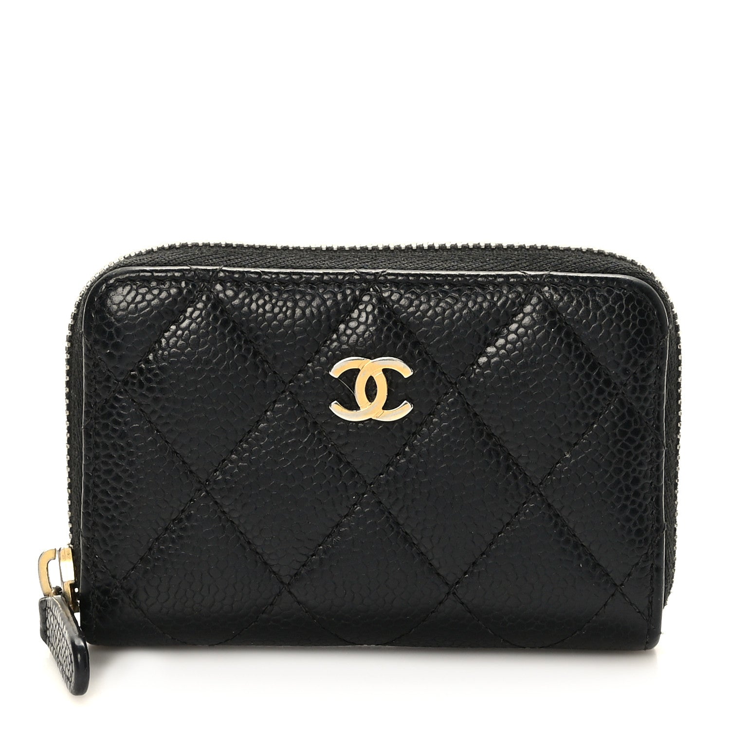 Chanel Caviar Quilted Zip Coin Purse Black 1 of 7