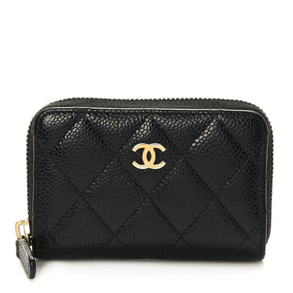 Chanel Caviar Quilted Zip Coin Purse Black 1 of 7