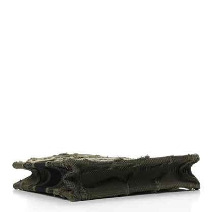 Christian Dior Canvas Embroidered Camouflage Mini Book Tote Green 4 of 8