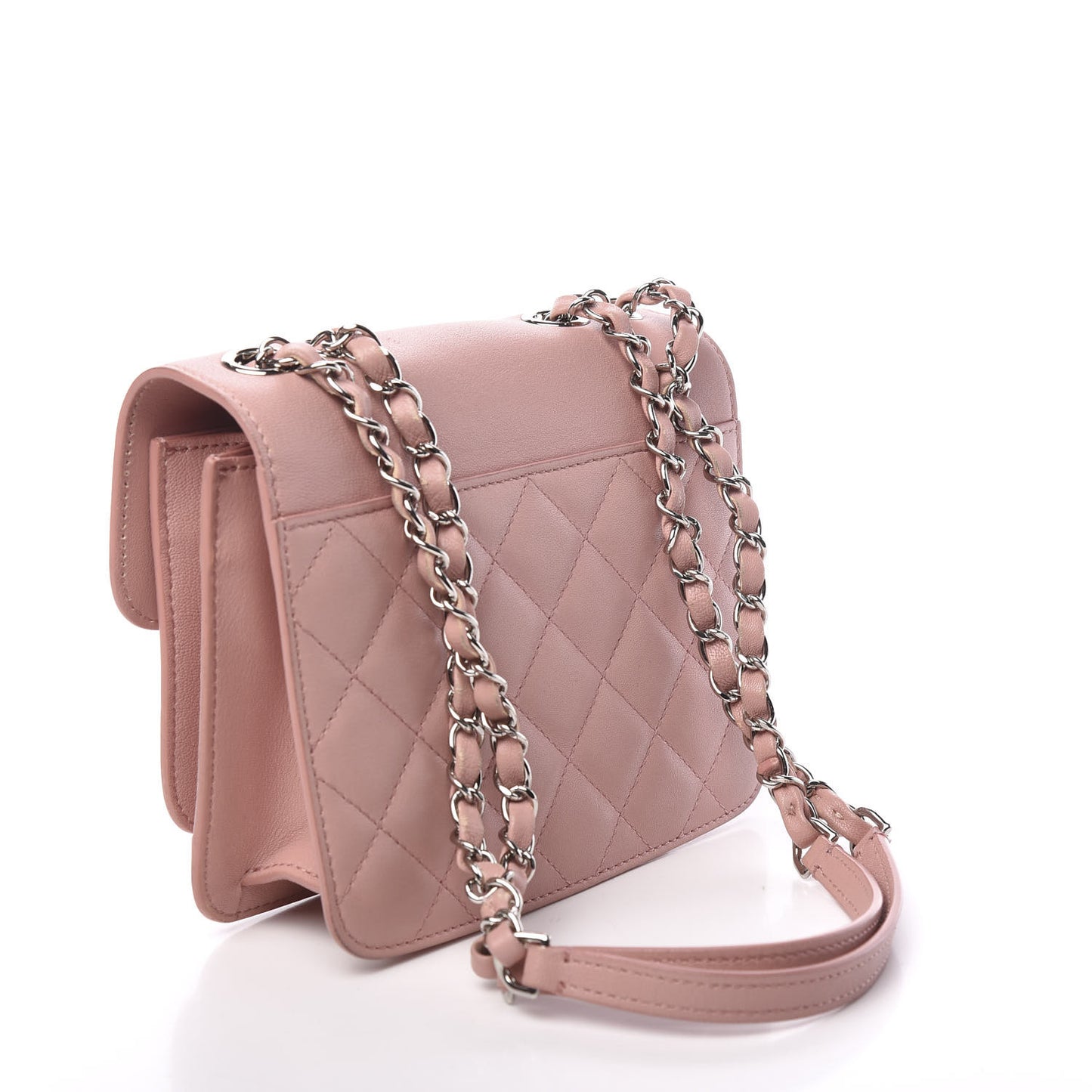 Goatskin Quilted CC Box Flap Pink