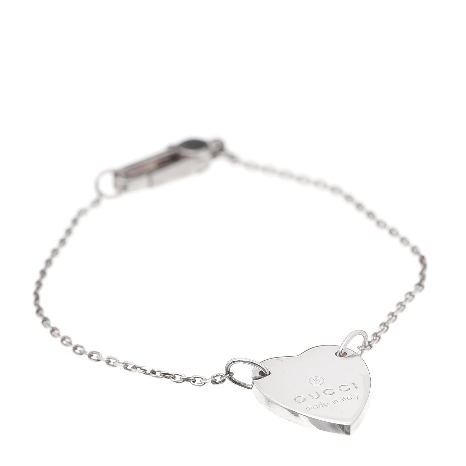 Gucci Sterling Silver Trademark Heart Bracelet 1 of 6
