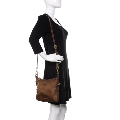 Prada Tessuto Nylon Saffiano Messenger Bag Corinto 2 of 10