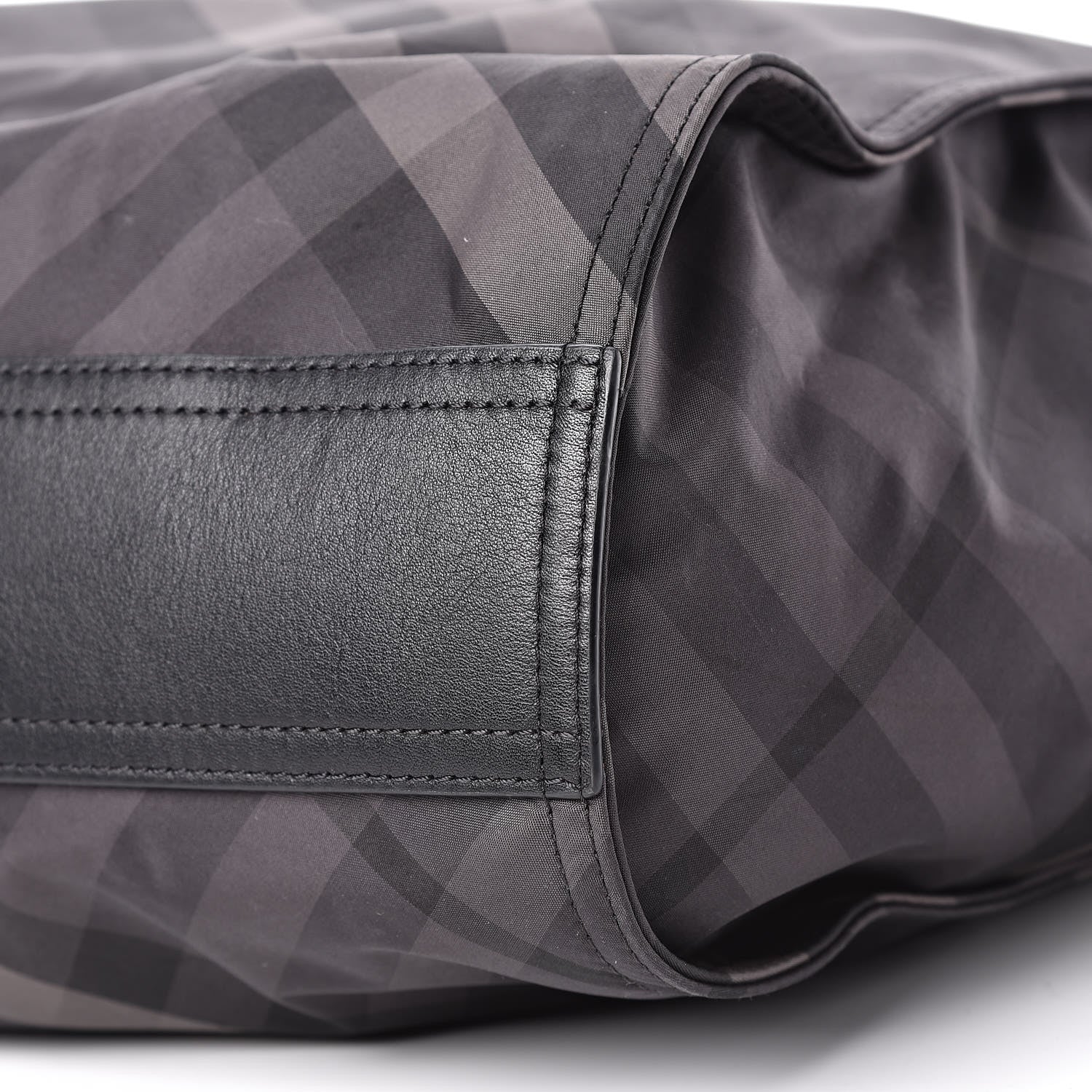 Burberry Nylon Check Small Buckleigh Packable Tote Charcoal 15 of 15