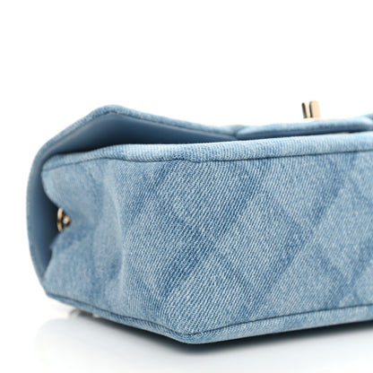 Chanel Denim Quilt Print Mini Rectangular Flap Light Blue 8 of 9