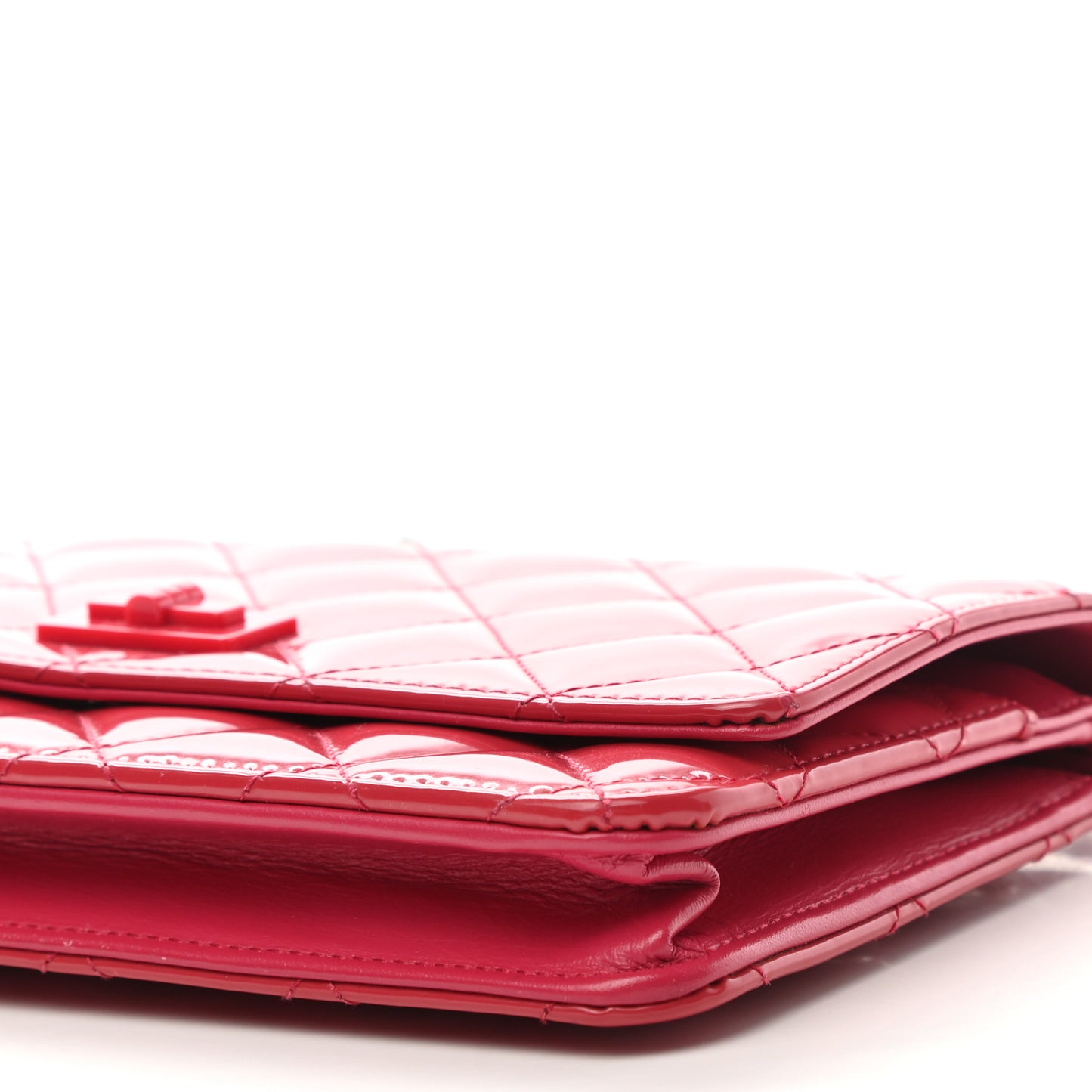 Patent Calfskin Quilted Reissue Wallet On Chain WOC Pink