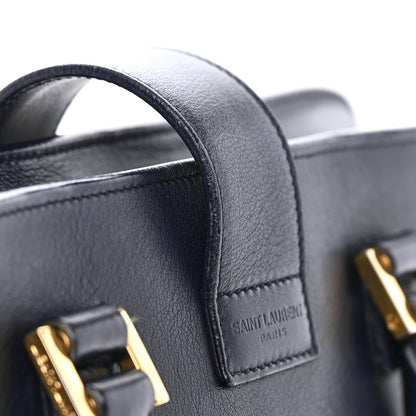 Saint Laurent Smooth Calfskin Small Monogram Cabas Navy 20 of 23