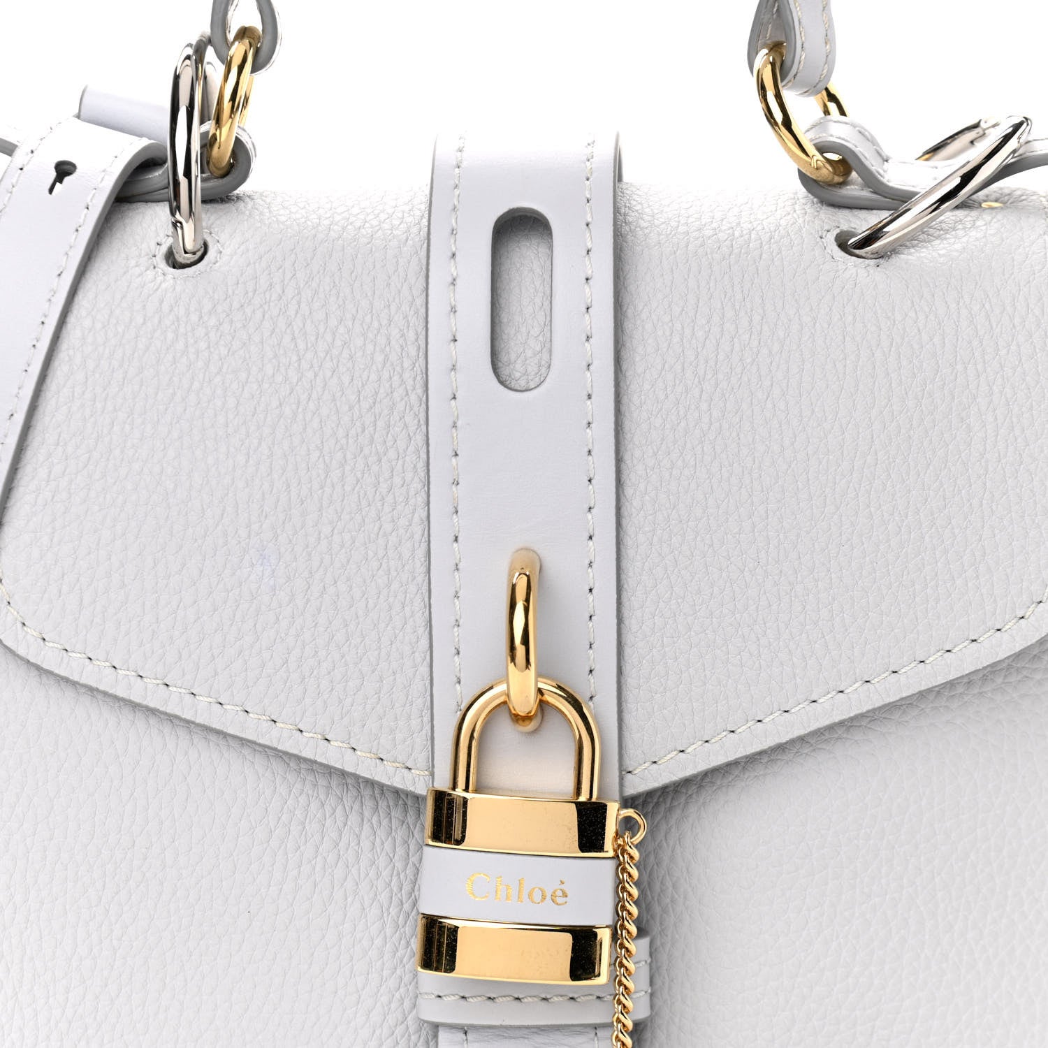 Chloe Grained Calfskin Small Aby Day Shoulder Bag Light Cloud 8 of 10