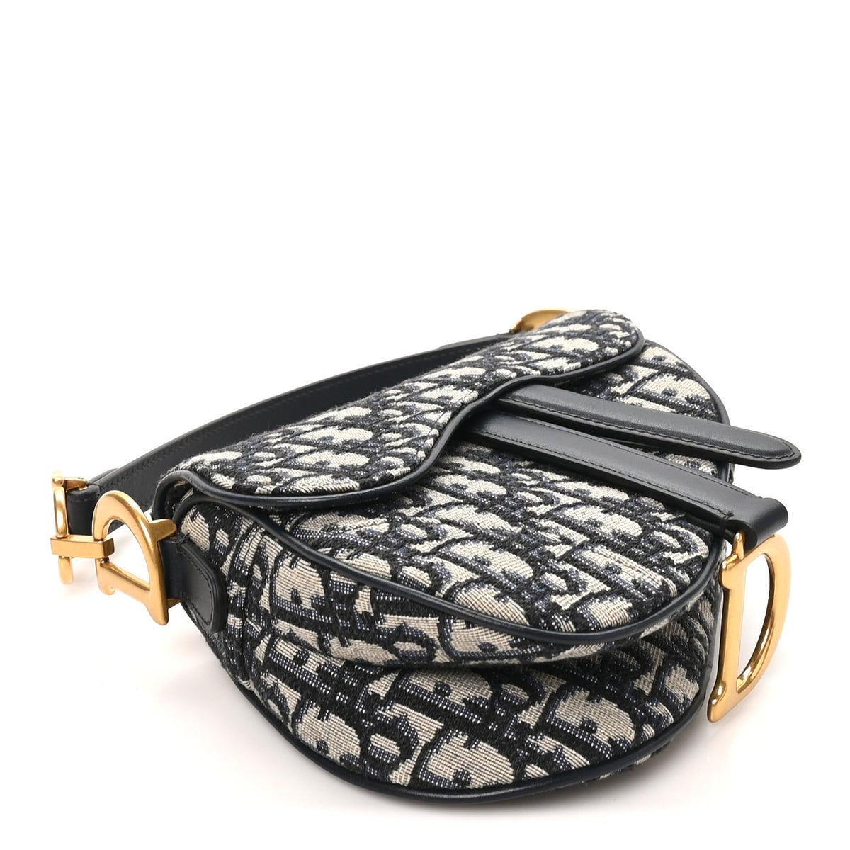 Christian Dior Oblique Mini Saddle Bag Blue 4 of 10