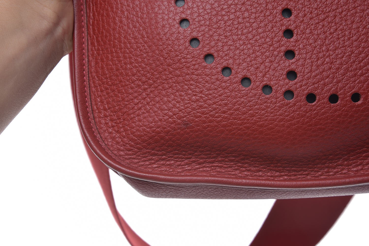 Hermes Taurillon Clemence Evelyne II PM Rouge Garance 9 of 9