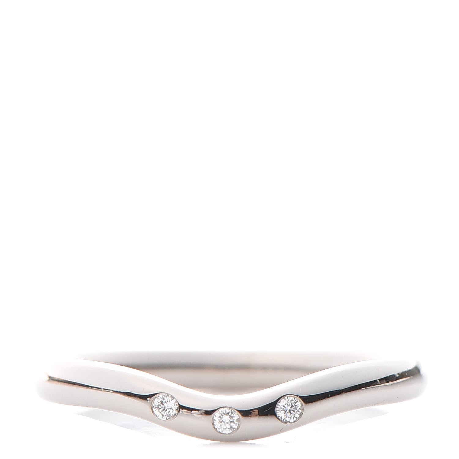 Tiffany 18K White Gold Diamond Elsa Peretti Wedding Band Ring 49 5 1 of 7