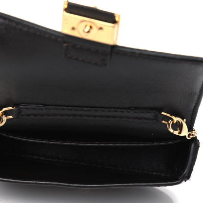 Fendi Glazed Fabric FF 1974 Nano Baguette Charm Mogano Panna 4 of 4