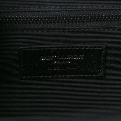 Saint Laurent Grain De Poudre Textured Mixed Matelasse Large Triquilt Monogram Monochrome Satchel Black 6 of 6