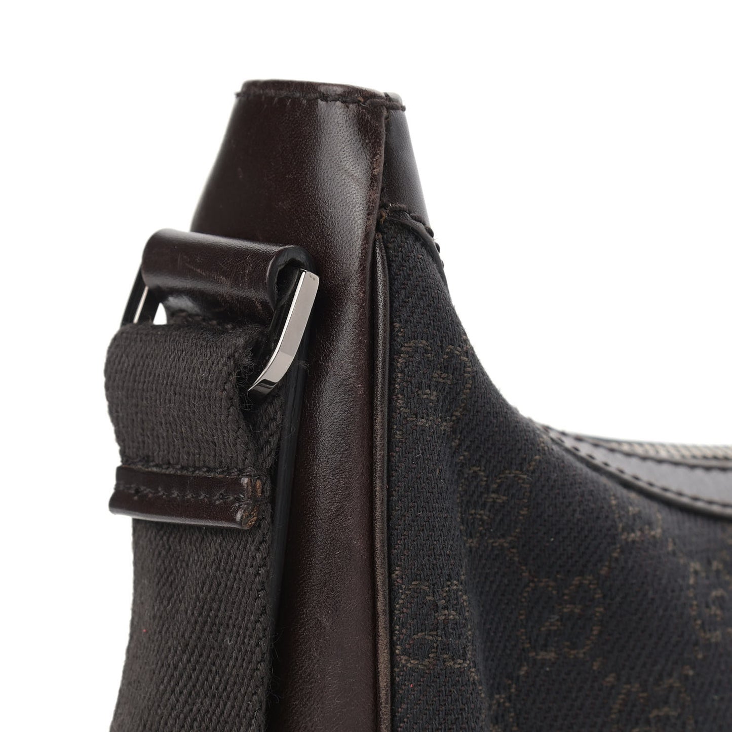 Denim Monogram Shoulder Bag Brown