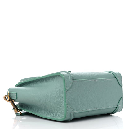Celine Drummed Calfskin Nano Luggage Ice Mint 4 of 10