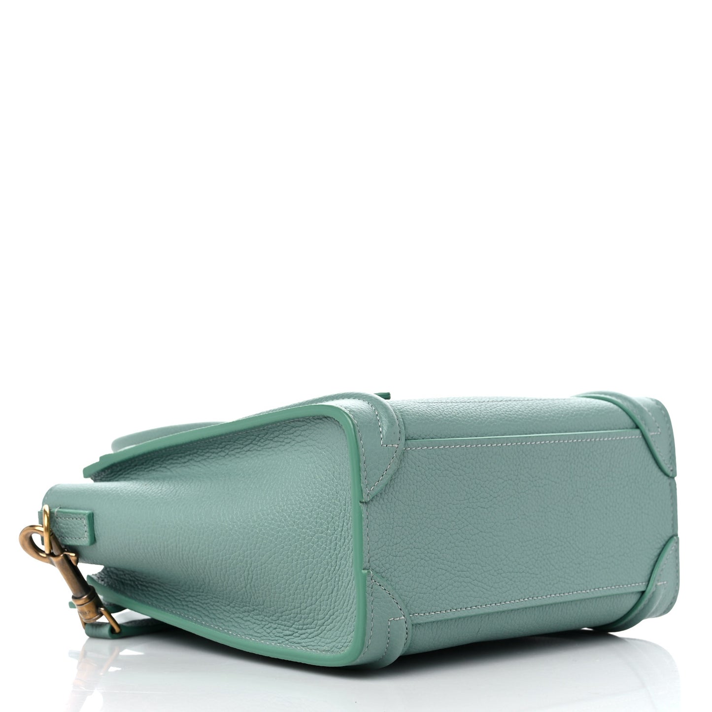 Drummed Calfskin Nano Luggage Ice Mint