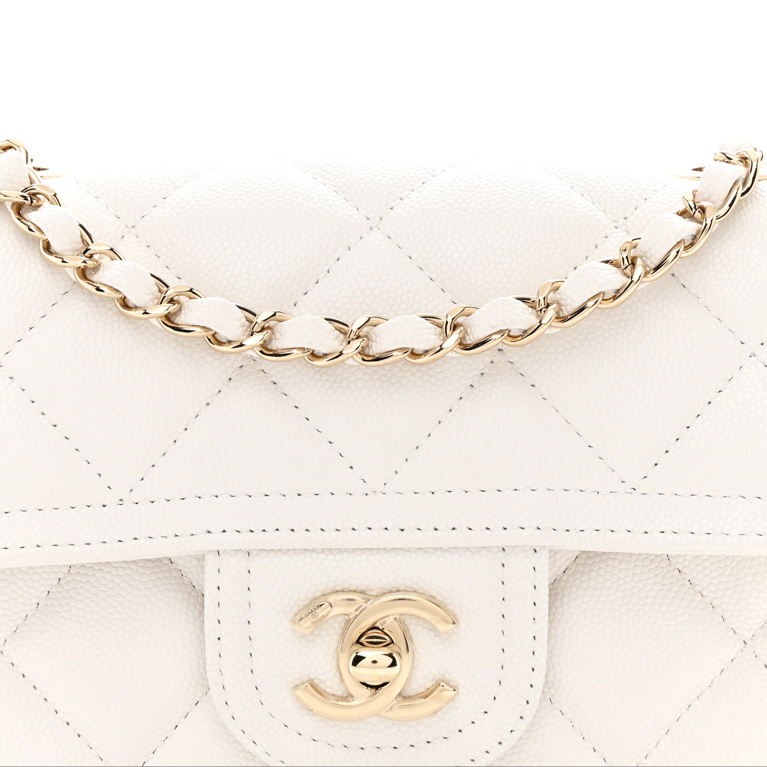Chanel Caviar Quilted Mini Sweet Classic Flap White 1830647
