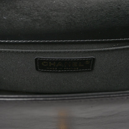Chanel Metallic Glazed Calfskin Medium Boy Flap Black Gold 6 of 10