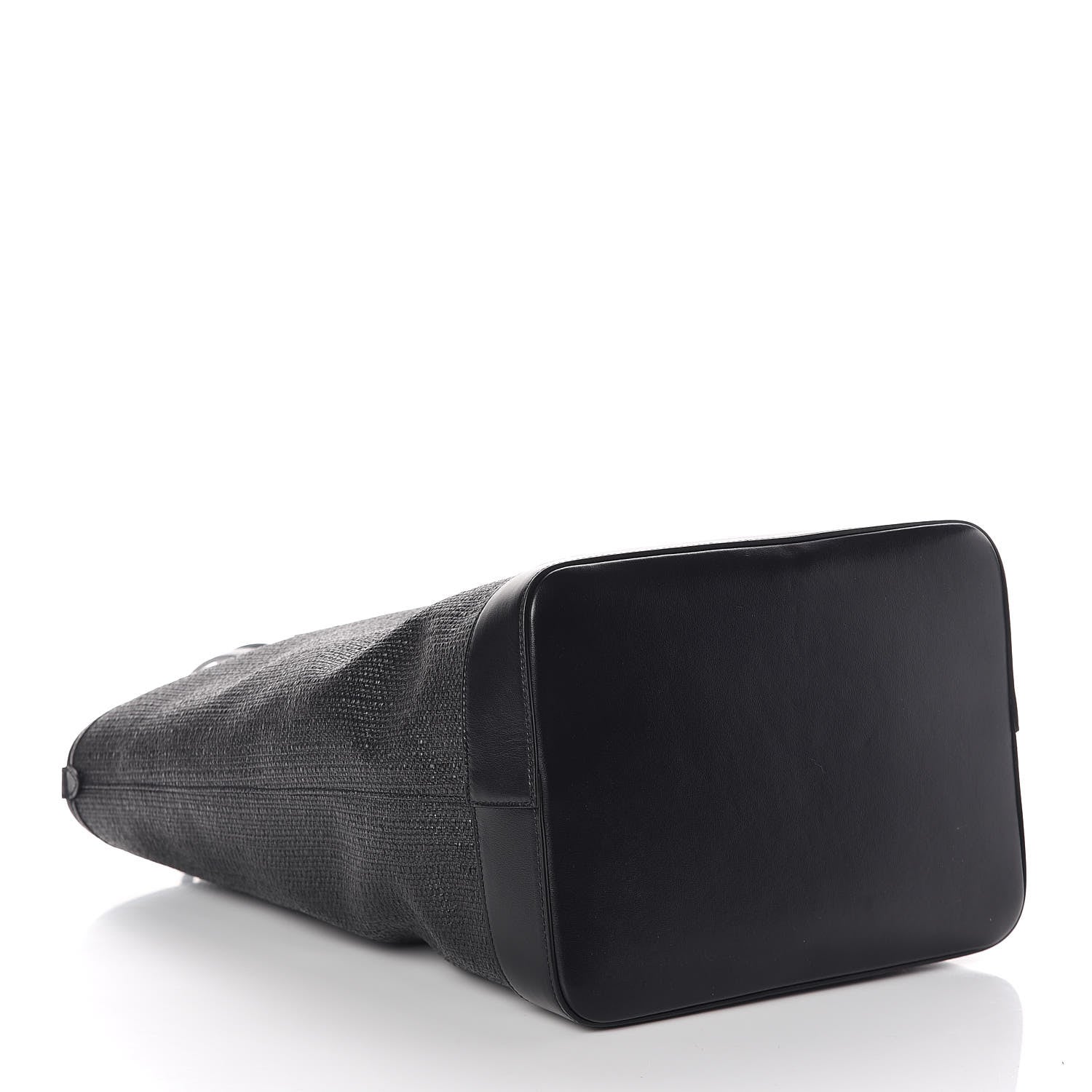 Saint Laurent Linen Canvas Teddy Shopping Bag Black 6 of 10