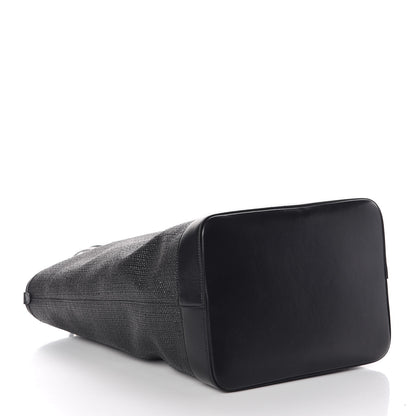 Saint Laurent Linen Canvas Teddy Shopping Bag Black 6 of 10