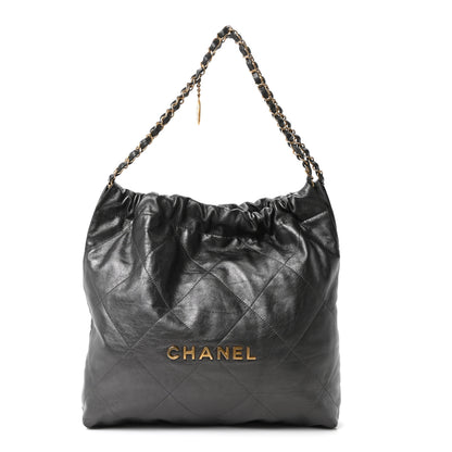 Chanel Shiny Calfskin Quilted Chanel 22 Dark Grey 1 of 11